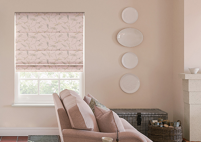 Dragonflies, Pink - Roman Blind - Image 3
